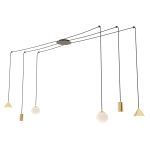 Emibig Suspension Luminaire Fuji Acier Dorée | Convient pour 2x E14 - Max 10W, 2x GU10 - Max 10W, 2x GX53 - Max 10W