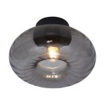 It's about RoMi Plafonnier Brussels Verre Noir | Convient pour 1x E27 