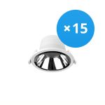 Lot 15x Noxion Downlight LED Apollo 9W 1100lm 60D - 840 Blanc Froid | 145mm - Diamètre 120mm - Alu Réflecteur - UGR <19
