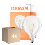 Lot 4x Osram SuperStar LED E27 Globe 125mm Filament Claire 7W 806lm - 822-827 Dim to Warm | Dimmable - Équivalent 60W