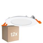 Lot 12x Osram Downlight LED Recess Slim Blanc 8W 550lm 110D - 830 Blanc Chaud | Diamètre 120mm