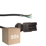 Lot 50x Noxion GST - Compatible Câble d’alimentation Noir - Mâle + Extrémités ouvertes - 3m - 3 pole 0,75mm2