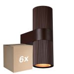 Lot 6x Nordlux Kyklop Applique Murale Aluminium Rouille  Up & Down | Convient pour 2x GU10