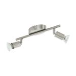 Eglo Plafonnier Buzz-LED Acier Nickel Satiné 2x2.8W 2x250lm - 830 Blanc Chaud | IP20 - Incl. 2x GU10