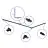Bright Choice Rail Set Rail Monophasé L 1 x 2 Mètre Noir | incl. Embout, Connecteur d’Alimentation et L -Connecteur