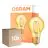 Lot 10x Osram Vintage 1906 LED E27 Poire Filament Dorée 7.5W 865lm - 825 Blanc Très Chaud | Équivalent 60W