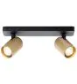 Brilliant Marty Plafonnier Aluminium Sablonneux Noir Dorée 10W 700lm - 830 Blanc Chaud | Incl. 2x GU10