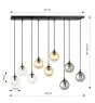 Emibig Suspension Luminaire Cosmo Acier Noir | Convient pour 9x E14 - Max 10W