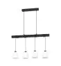 Eglo Suspension Luminaire Townshend 8 Acier Bois Noir | IP20 - Convient pour 4x E27 
