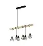 Eglo Suspension Luminaire Townshend 5 Acier Bois Noir | IP20 - Convient pour 6x E27 