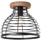 Brilliant Avia Plafonnier Métal Bois Noir | 300mm - Convient pour 1x E27