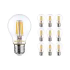 Lot 10x Noxion Lucent Filament LED E27 Poire Claire 7W 806lm - 827 Blanc Très Chaud | Dimmable - Équivalent 60W