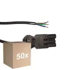 Lot 50x Noxion GST - Compatible Câble d’alimentation Noir - Mâle + Extrémités ouvertes - 0,3m - 3 pole 0,75mm2