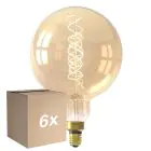 Lot 6x Calex XXL Mega Dorée Globe LED E27 G200 Filament 3W 250lm- 822 Blanc Très Chaud | Dimmable