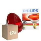 Lot 12x Philips PAR38 IR 175W E27 230V Rouge