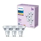 Lot 3x Philips Spot LED GU10 PAR16 4W 255lm 36D - 827 Blanc Très Chaud