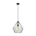Eglo Suspension Luminaire Carlton Acier Noir | IP20 - Convient pour 1x E27 