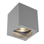 SLV Big Theo Plafond Spot Aluminium Grijs | Buitenverlichting - IP44 - Geschikt voor 1x GU10 Max. 75W - Dimbaar