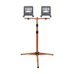 Ledvance LED Floodlight Bouwlamp Driepoot Donker Grijs 2X50W 9000lm 120D - 840 Koel Wit | IP65 - Symmetrisch