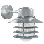 Nordlux Vejers Wandlamp Verzinkt Staal en Glas Grijs | IP54 - Geschikt voor E27