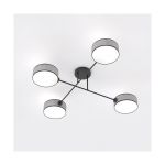 Emibig Plafondlamp Maga Staal Grijs | Geschikt voor 4x E14 - Max 10W