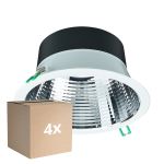 Voordeelpak 4x Philips LED Downlight Coreline DN142B Aluminium Wit 19.2W 2300lm 60D - 840 Koel Wit | Zaagmaat 200mm - IP20 - UGR<19