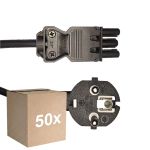 Voordeelpak 50x Noxion GST-Compatibel Voedingskabel - Vrouwlijk + Schuko Europlug - Zwart 5m - 3 pole 0.75mm2