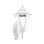 Eglo Wandlamp Navedo Aluminium Wit | IP44 - Geschikt voor 1x E27 - Bewegingssensor
