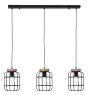 Brilliant Gwen Hanglamp Metaal Hout Zwart | Geschikt voor 3x E27
