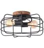 Brilliant Gwen Plafondlamp Metaal Hout Zwart | 400mm - Geschikt voor 2x E27