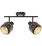 Brilliant Tyas Plafondlamp Aluminium Metaal Zwart Goud | Geschikt voor 2x E14
