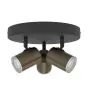 Eglo Plafondlamp Consuma 1 Staal Brons Zwart | IP44 - Geschikt voor 3x GU10 