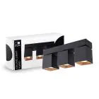 D'Lite Plafondlamp Kubo Zwart Kantelbaar en Draaibaar | IP20 - Geschikt voor 3x GU10