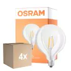 Voordeelpak 4x Osram SuperStar LED E27 Globe 125mm Filament Helder 7W 806lm - 822-827 Dim to Warm | Dimbaar - Vervangt 60W