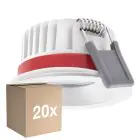 Voordeelpak 20x Ledvance LED Spot Fire Rated Aluminium Wit 8W 640lm 36D - 927 Zeer Warm Wit | Zaagmaat 68mm - IP65 - Beste Kleurweergave - Dimbaar