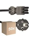 Voordeelpak 50x Noxion GST-Compatibel Voedingskabel - Vrouwlijk + Schuko Europlug - Zwart 5m - 3 pole 0.75mm2