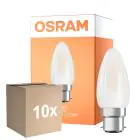 Voordeelpak 10x Osram LED B22D Kaars Filament Mat 4W 470lm - 827 Zeer Warm Wit | Vervangt 40W