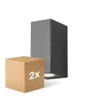 Voordeelpak 2x D'Lite Wandlamp Vrebos Zwart Up & Down | IP54 - Geschikt Voor 2x GU10