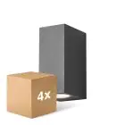 Voordeelpak 4x D'Lite Wandlamp Vrebos Zwart Up & Down | IP54 - Geschikt Voor 2x GU10