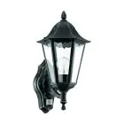 Eglo Wandlamp Navedo Aluminium Zwart | IP44 - Geschikt voor 1x E27 - Bewegingssensor